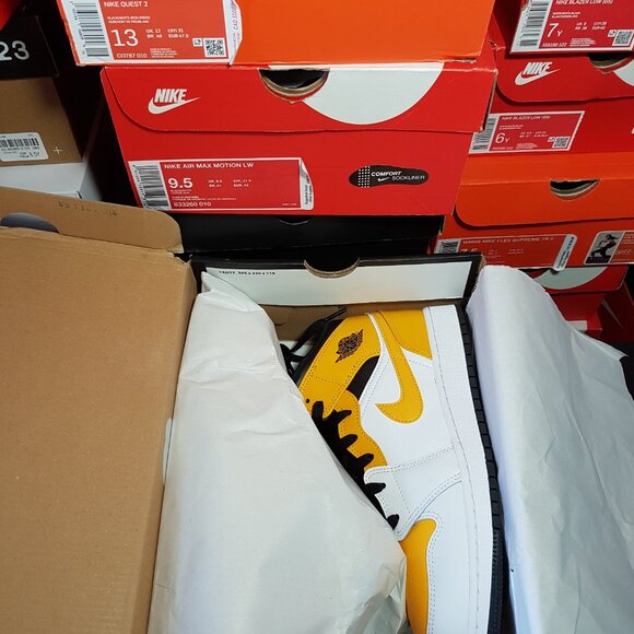 AIR JORDAN 1 MID GOLD/BLACK/WHITE WOMEN'S US SIZE 8.5 BRAND NEW IN BOX - Picture 9 of 9